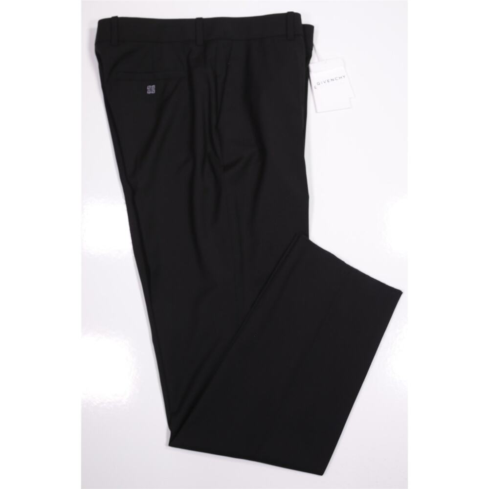 Givenchy Womens Black Flat Front Wool Dress Trousers Pants Eu 42